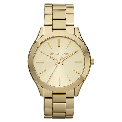 michael kors slim runway gold-tone stainless steel watch|Michael Kors mk3221.